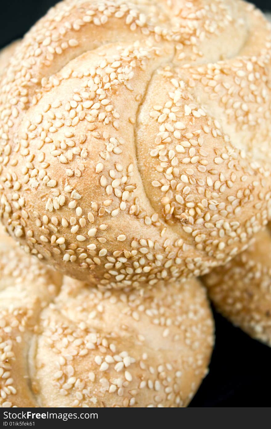 Macro shot of white bread with sesame. Macro shot of white bread with sesame