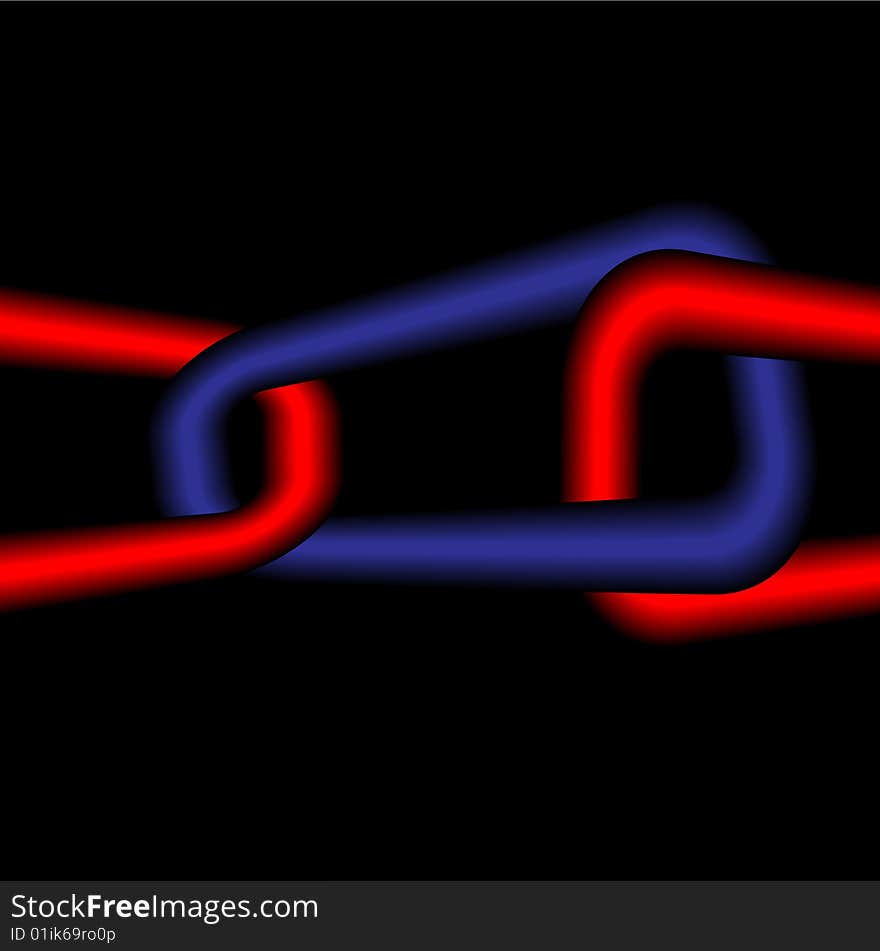 Red-dark blue infinite chain. A vector. Without mesh.