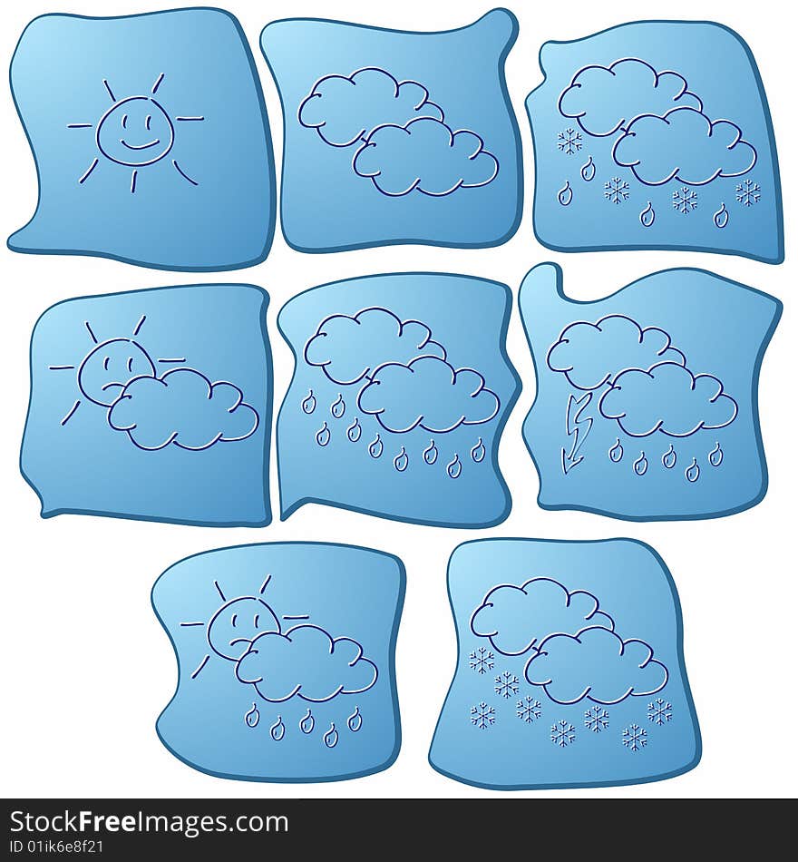 Vector illustration of Weather Forecast Icons