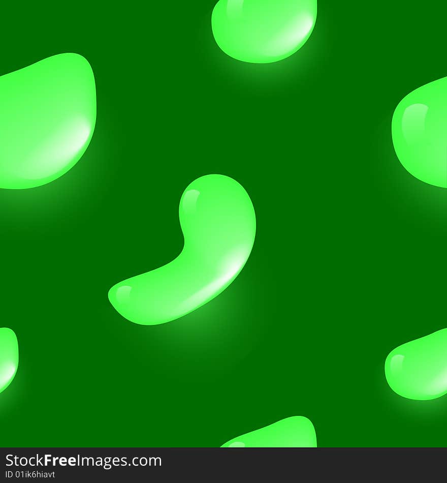 Green drops. The seamless. A vector. Without mesh.