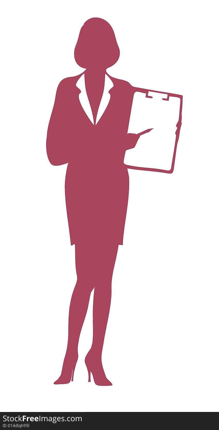 Silhouette of female businesswoman on white background. Silhouette of female businesswoman on white background