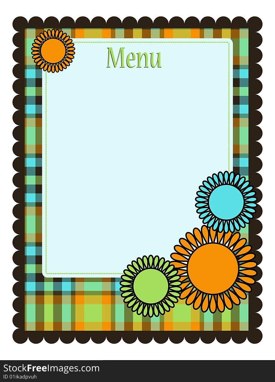 Retro colorful spring menu template