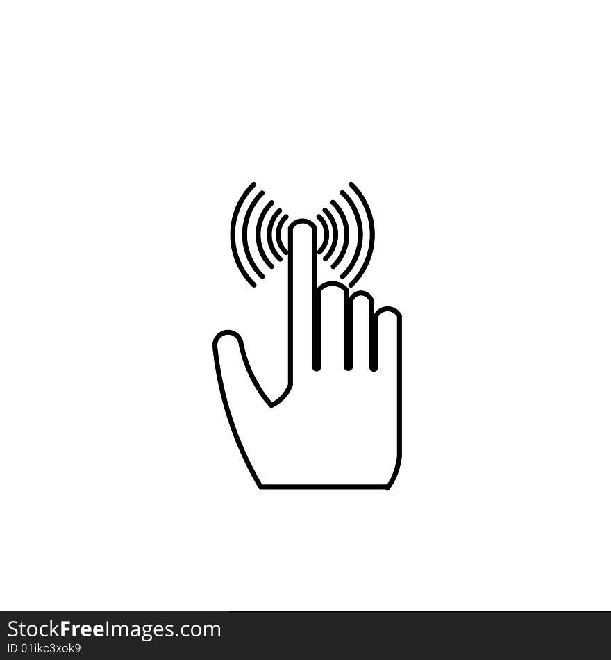 Vector Illustration of finger  touching in white background. Vector Illustration of finger  touching in white background.