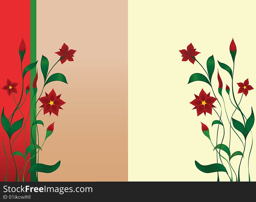 Illustration of flowers on different background. Illustration of flowers on different background