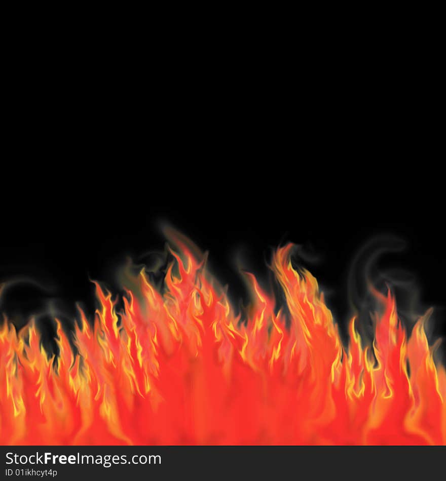 Fire wall on a black background