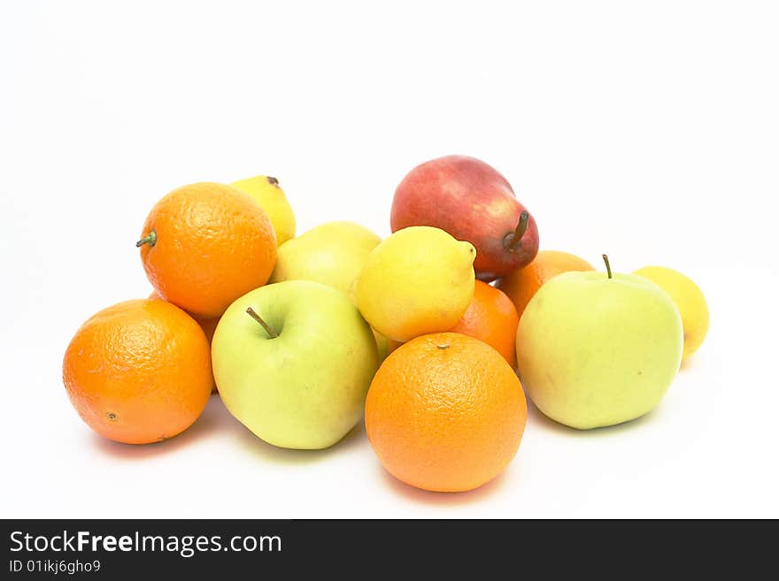 Fresh fruit isolated on white