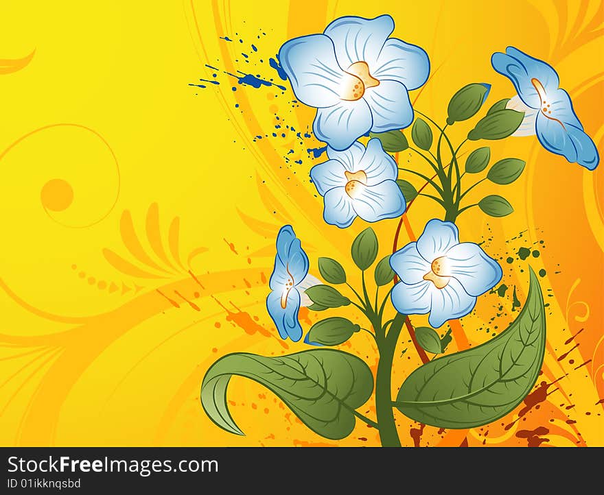 Grunge Floral Background, element for design, vector illustration