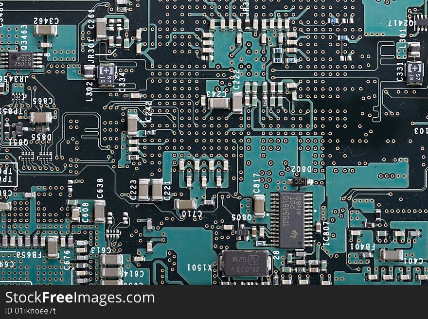 Close-up view of the abstract microcircuit.