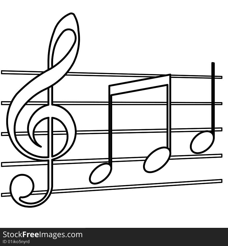 Vector Illustration of music symbol in white background.