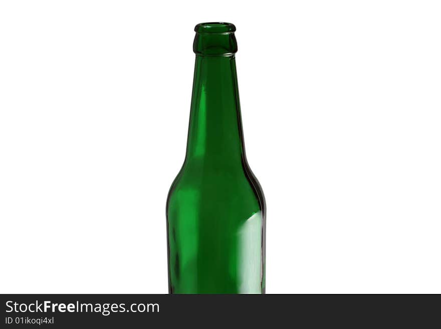 Green beer bottle isolated on the white background. Green beer bottle isolated on the white background