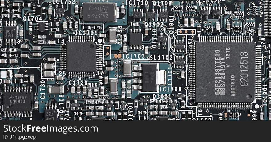 Close-up view of the abstract microcircuit.