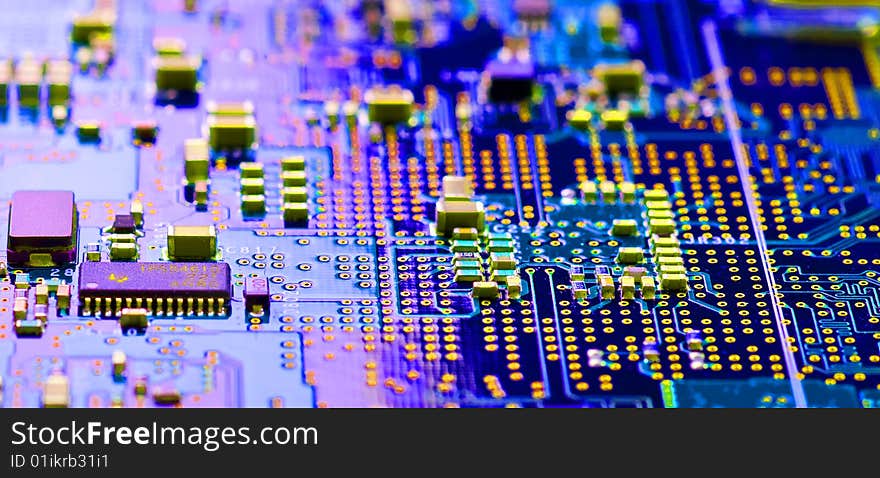 Close-up view of the abstract microcircuit.