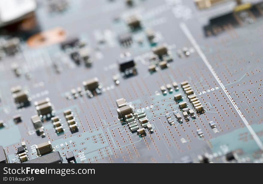 Close-up view of the abstract microcircuit.