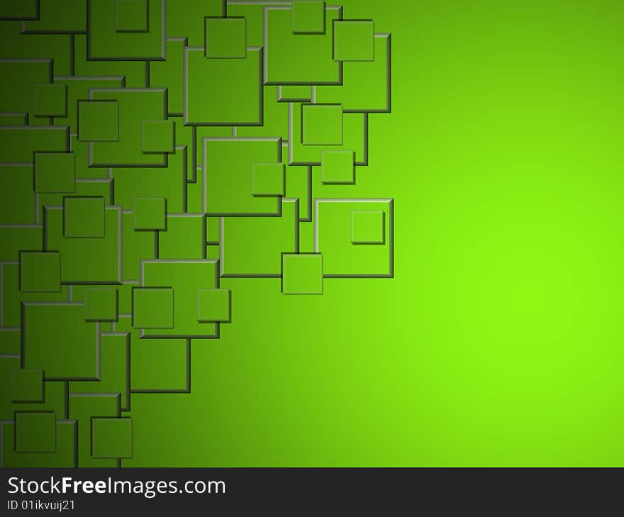 Green Cube Background