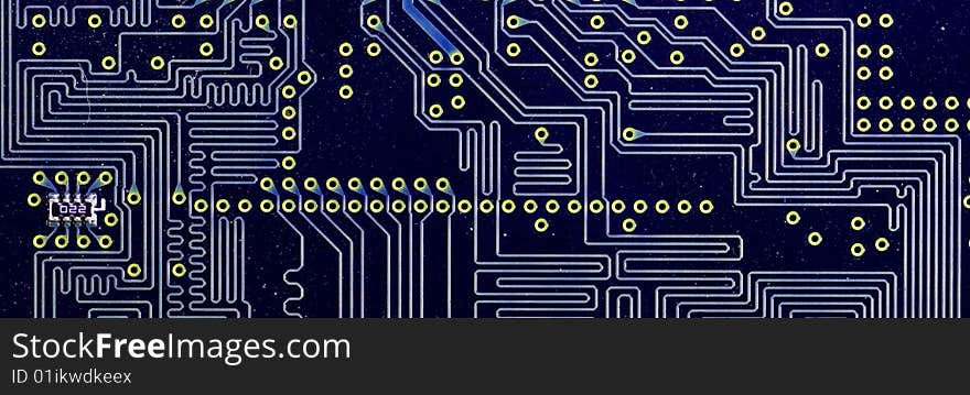 Close-up veew of the abstract microcircuit.