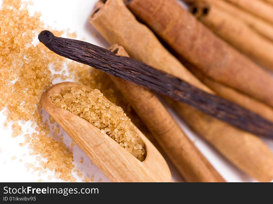 Cinnamon Sticks On White - Tight Depth Of Field