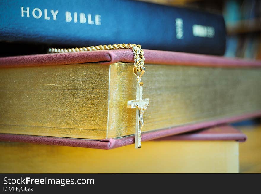 An opened Antique Holy Bible. An opened Antique Holy Bible