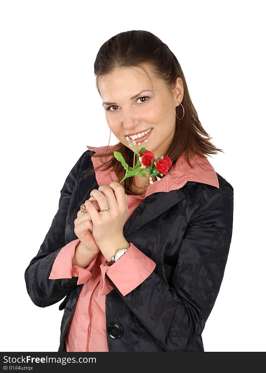 Attractive business woman isolated on the white background