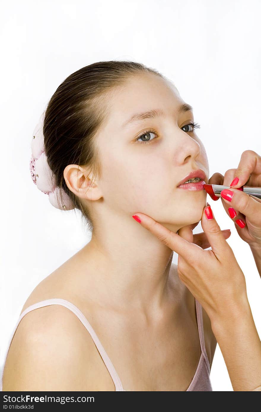 Teen and mascara