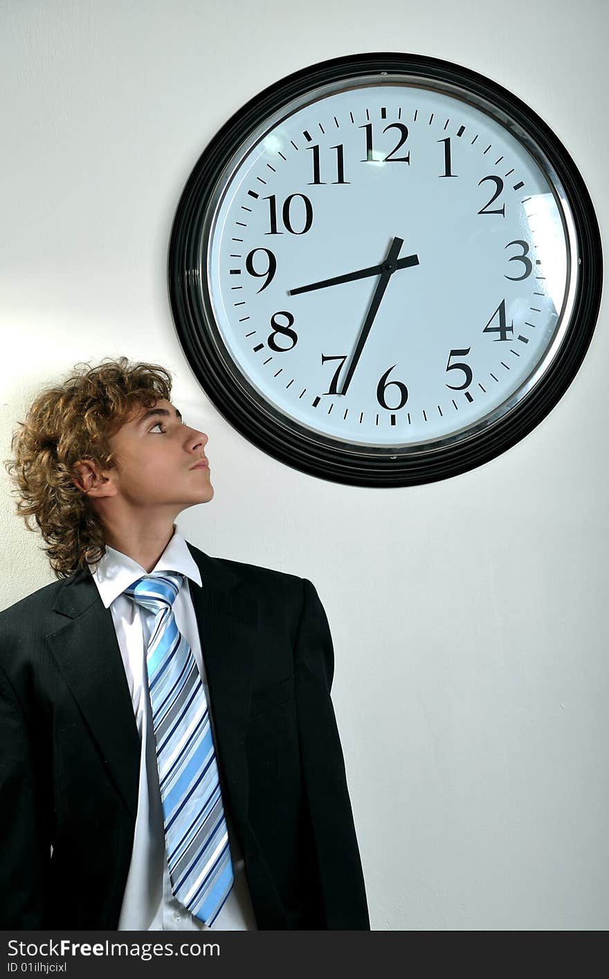 Businessman and clock