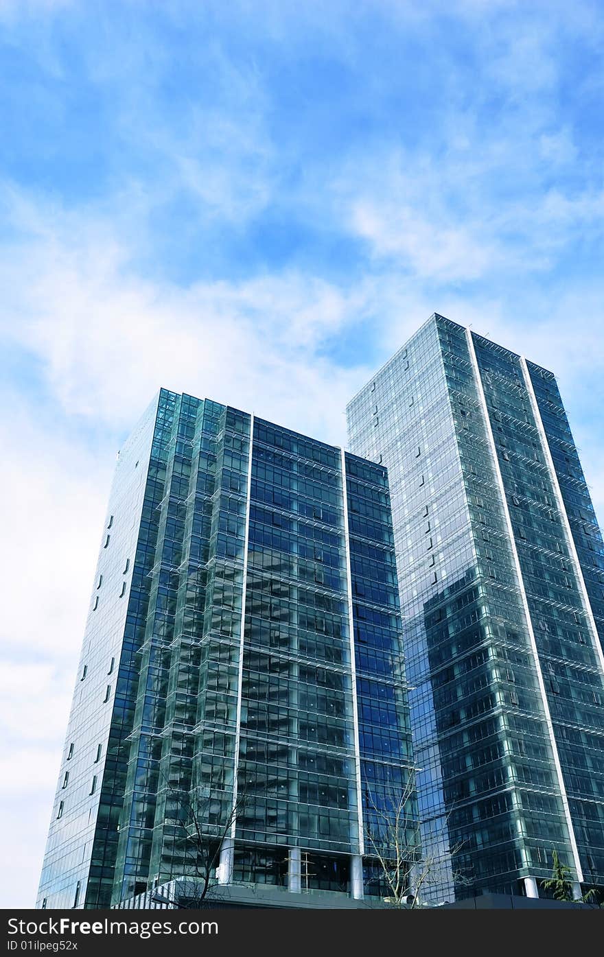 Office building made of glass and steel. Office building made of glass and steel