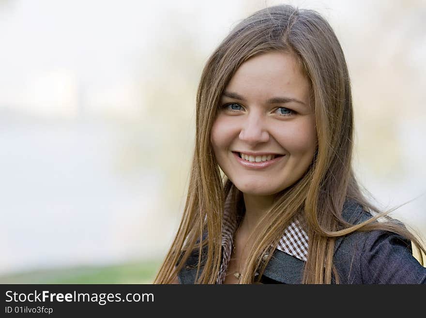 Portrait of beautiful girl outdoor