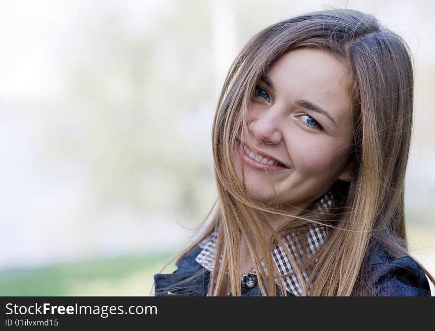 Portrait of beautiful girl outdoor