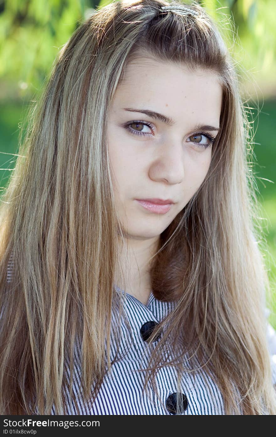 Portrait of beautiful blond girl