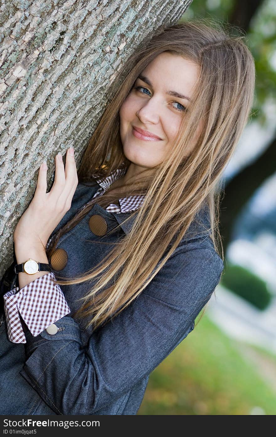 Portrait of cute girl outdoor