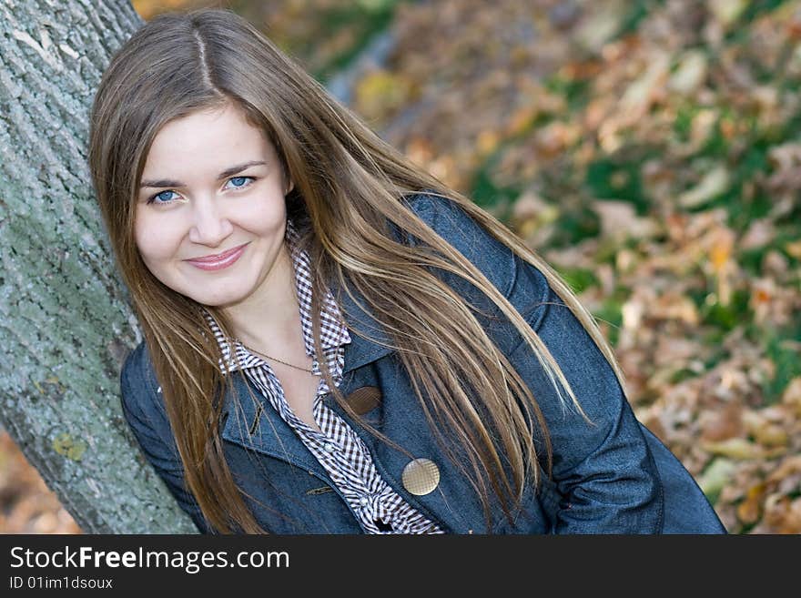 Portrait of cute girl outdoor