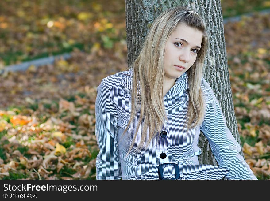 Portrait of beautiful girl outdoor