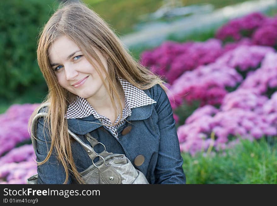 Portrait of beautiful girl outdoor