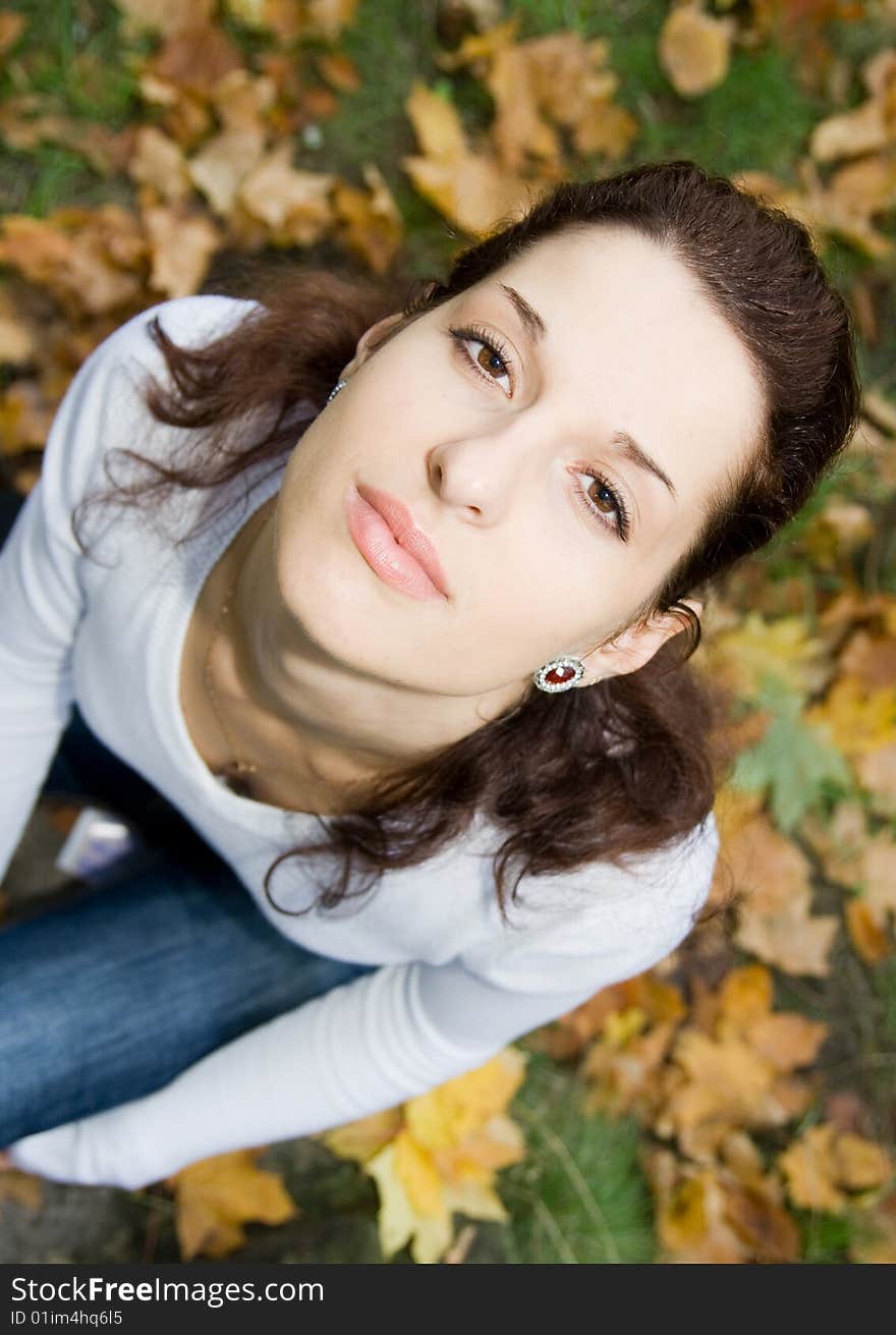 Portrait of beautiful girl outdoor