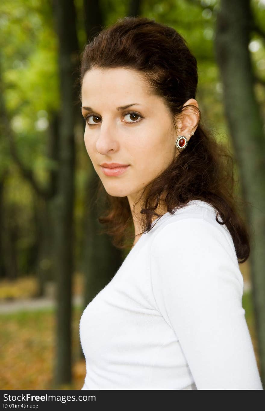 Portrait of beautiful girl outdoor