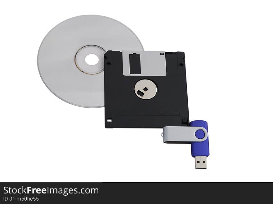 Floppy Disk, USB Flash Drive, and CD. Floppy Disk, USB Flash Drive, and CD