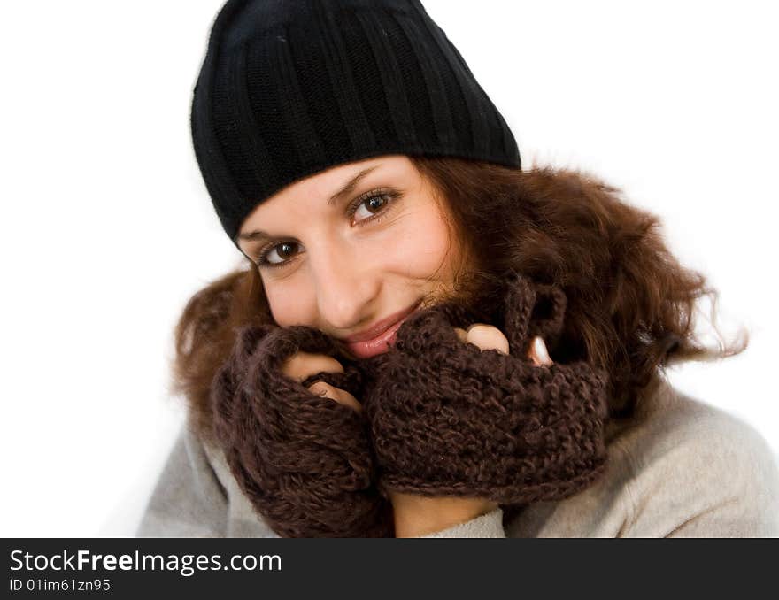 Portrait of beautiful girl isolated