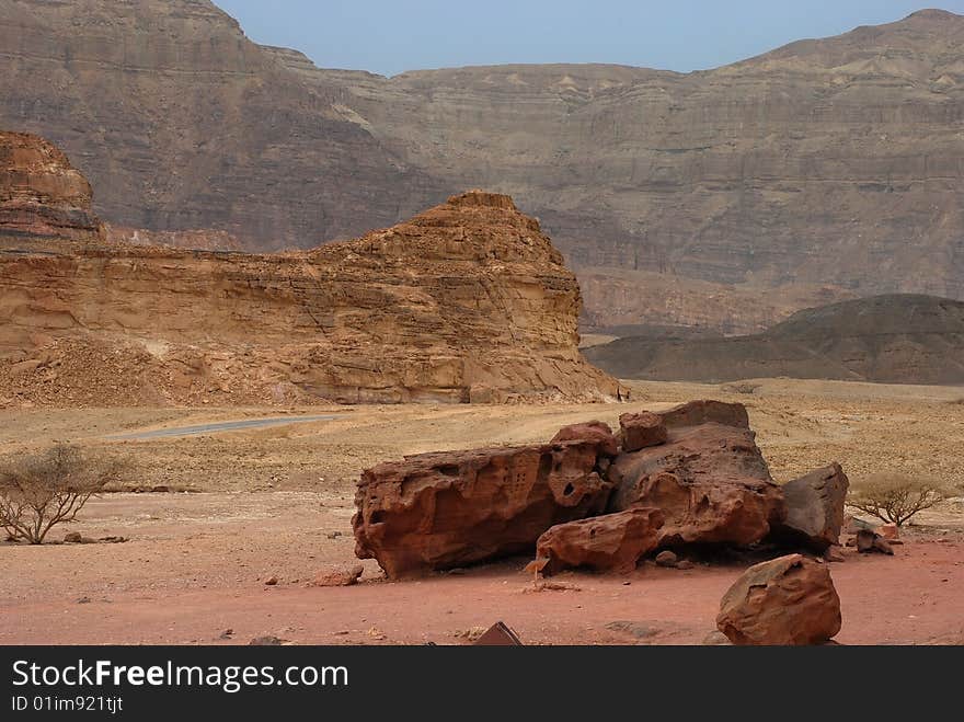 This is a geological formations at the Timna Park, Israel. This is a geological formations at the Timna Park, Israel