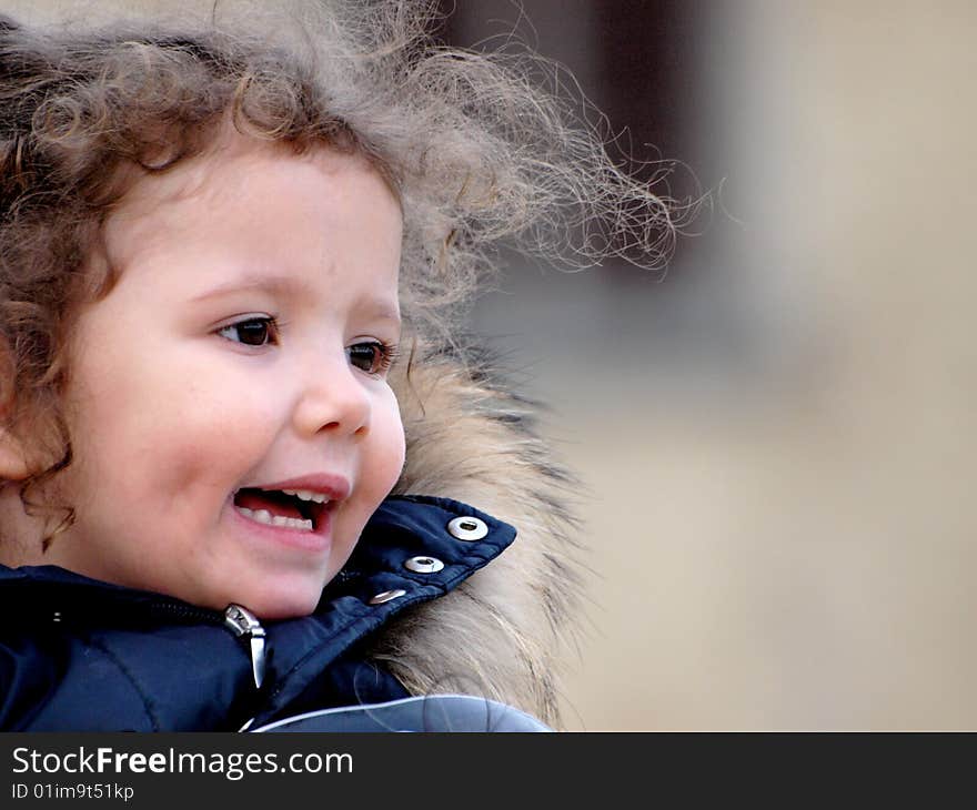 A wonderful image of a little smiling baby