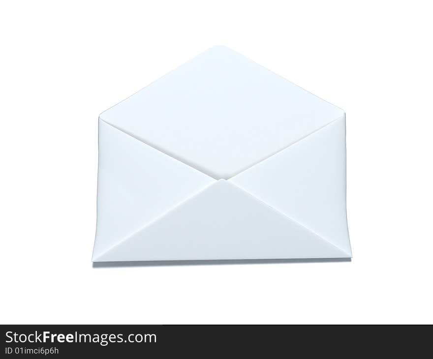 3d render of empty white envelope. 3d render of empty white envelope