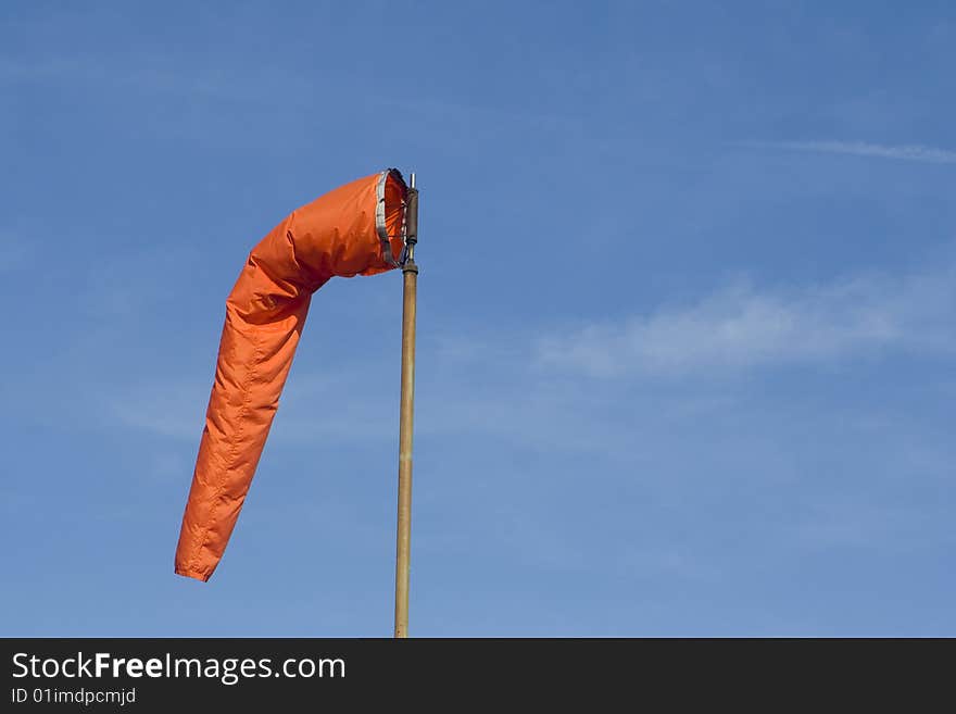 Orange windsock at the Airport