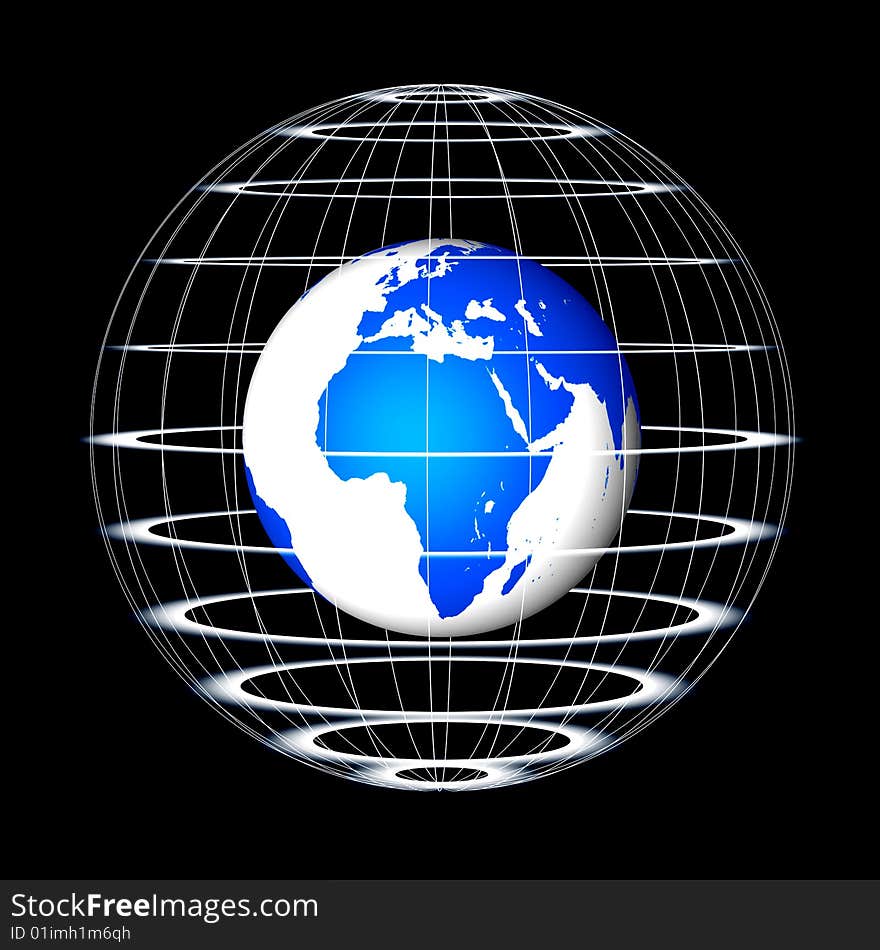 Abstract Globe of the World on white background