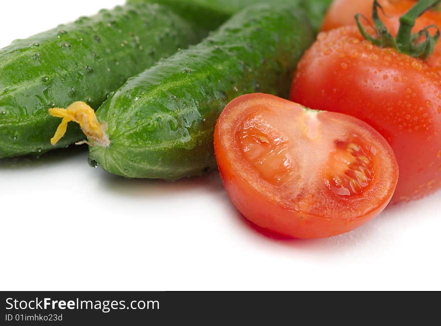 Cucumbers and tomatoes