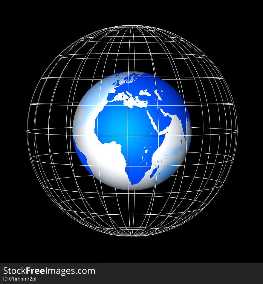 Abstract Globe of the World on white background