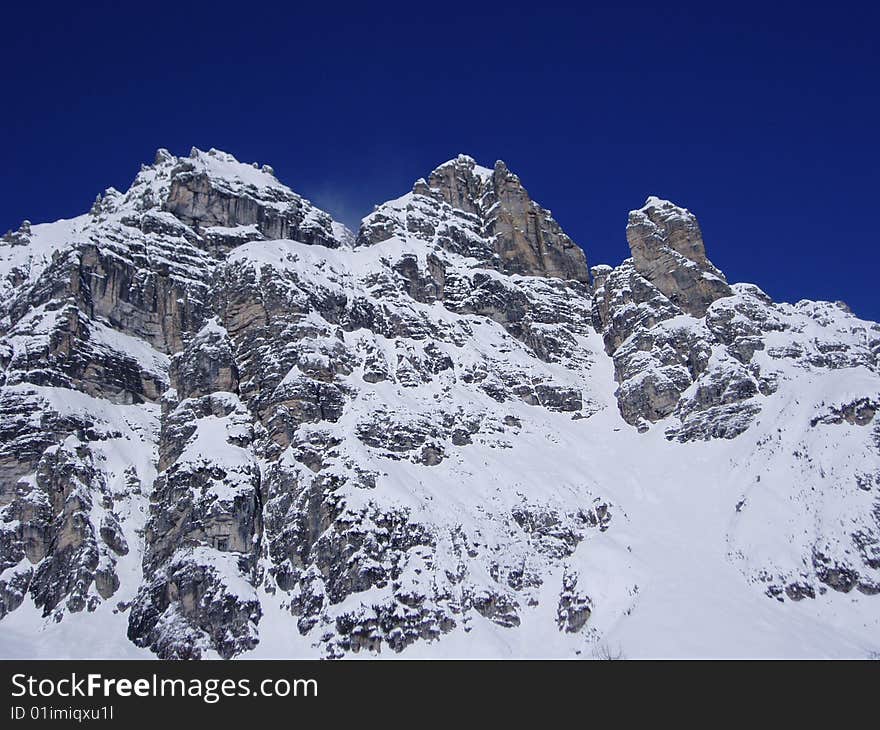 High mountains and blue sky