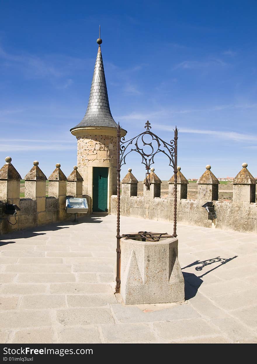 Well in a terrace of Segovia's Alcazar, Spain