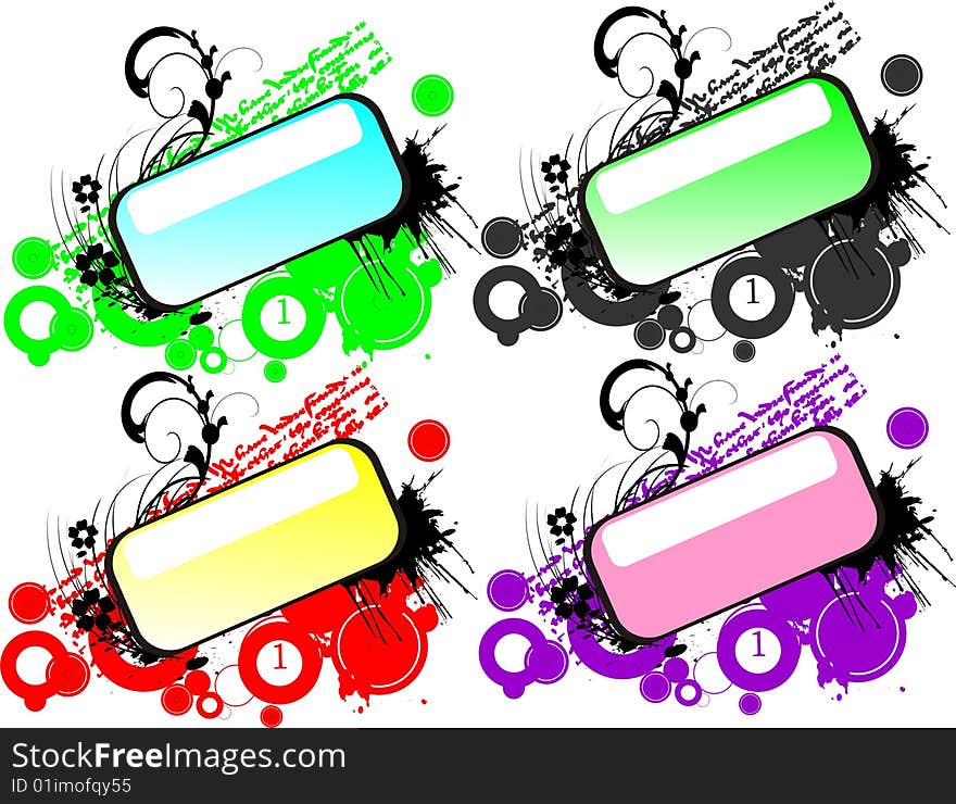 Four mixed colour abstract backgrounds. Four mixed colour abstract backgrounds