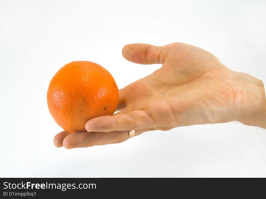 Mandarine in hands