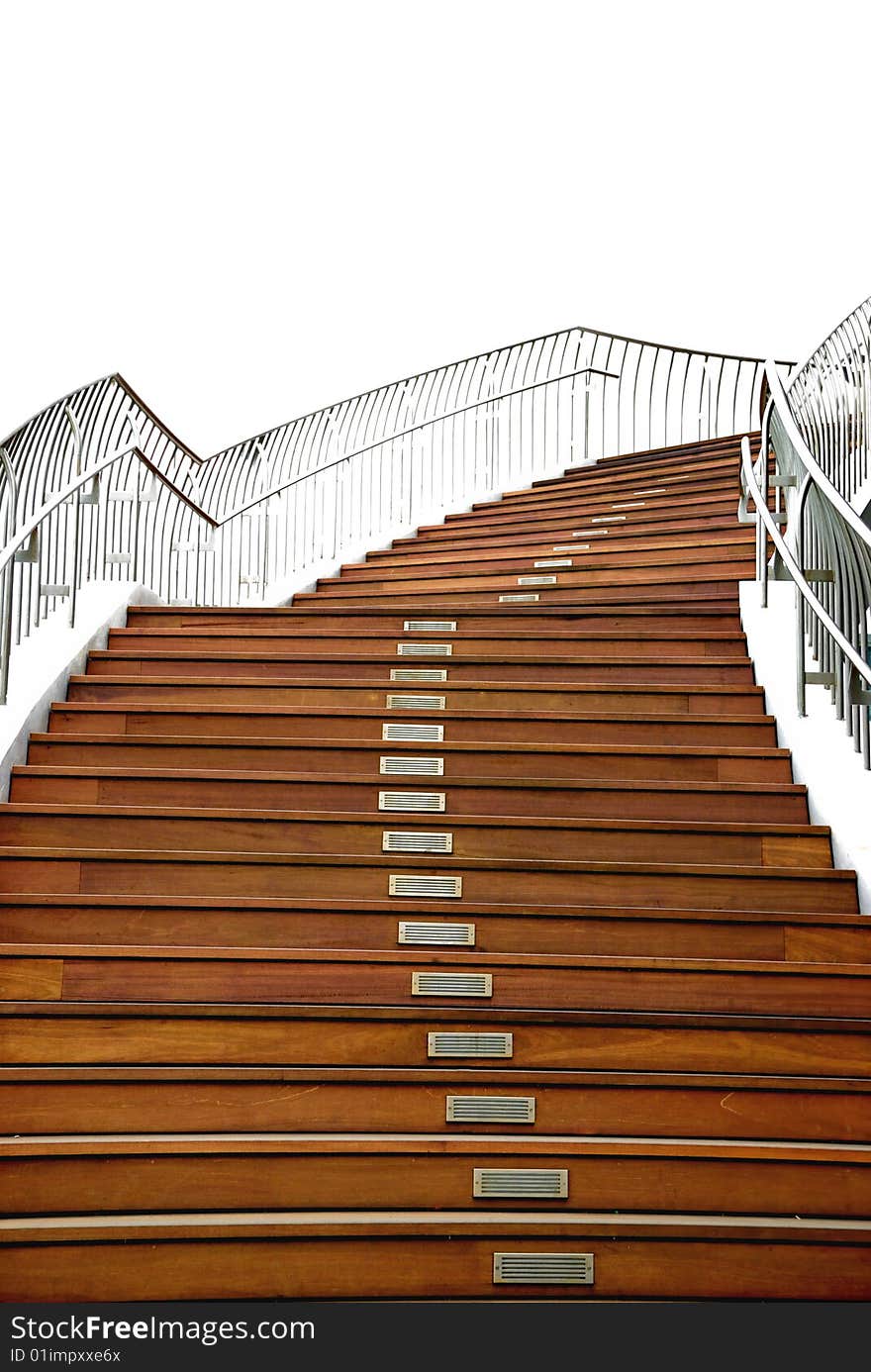 Shopping Complex Outdoor Wooden Stairs. Shopping Complex Outdoor Wooden Stairs