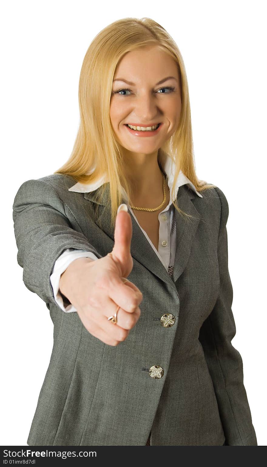 Businesswoman Show Thumb Up Sign