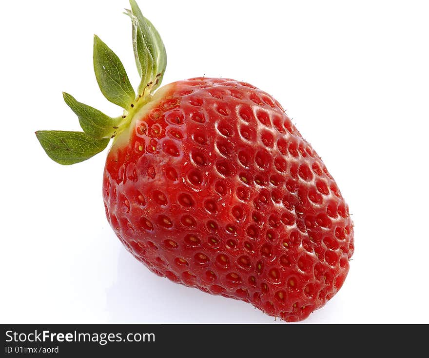 Close-Up at strawberry isolated on the white background